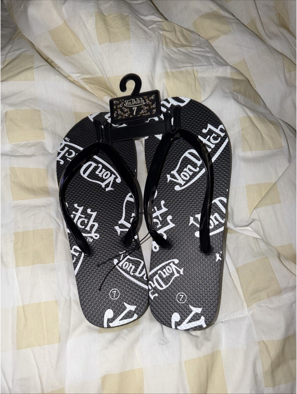 Womens Von dutch Flip flops Black and White